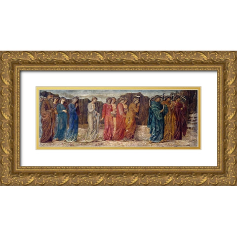 The King and other Mourners abandon Psyche to the MonsterÂ  Gold Ornate Wood Framed Art Print with Double Matting by Burneâ€“Jones, Edward