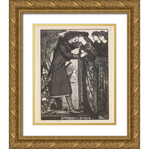 King Sigurd the Crusader-A Norse Saga Gold Ornate Wood Framed Art Print with Double Matting by Burneâ€“Jones, Edward