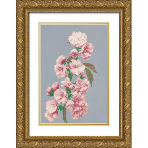 Cherry Blossom Gold Ornate Wood Framed Art Print with Double Matting by Kazumasa, Ogawa