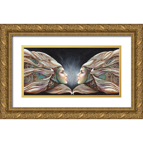 A Time to Reflect Gold Ornate Wood Framed Art Print with Double Matting by Ferraro