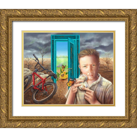 Grandma-When are the Trees Coming Back Gold Ornate Wood Framed Art Print with Double Matting by Ferraro