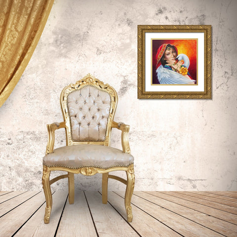 The Messenger Gold Ornate Wood Framed Art Print with Double Matting by Ferraro