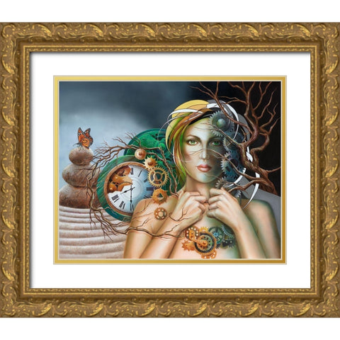 Time to Shed the Armor Gold Ornate Wood Framed Art Print with Double Matting by Ferraro