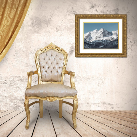 The Maroon Bells-Rocky Mountains-Aspen-Colorado Gold Ornate Wood Framed Art Print with Double Matting by Highsmith, Carol