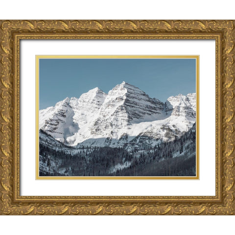 The Maroon Bells-Rocky Mountains-Aspen-Colorado Gold Ornate Wood Framed Art Print with Double Matting by Highsmith, Carol