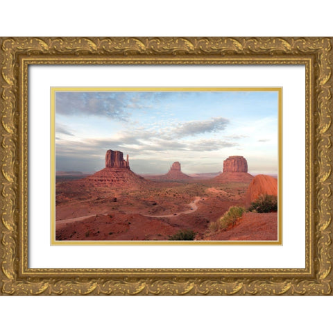 Monument Valley-Arizona-on Navajo lands east of the Grand Canyon Gold Ornate Wood Framed Art Print with Double Matting by Highsmith, Carol