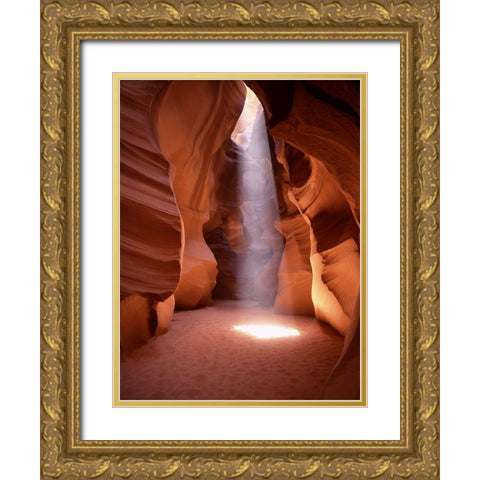Stunning Light Shaft-Arizona Slot Canyon Gold Ornate Wood Framed Art Print with Double Matting by Highsmith, Carol
