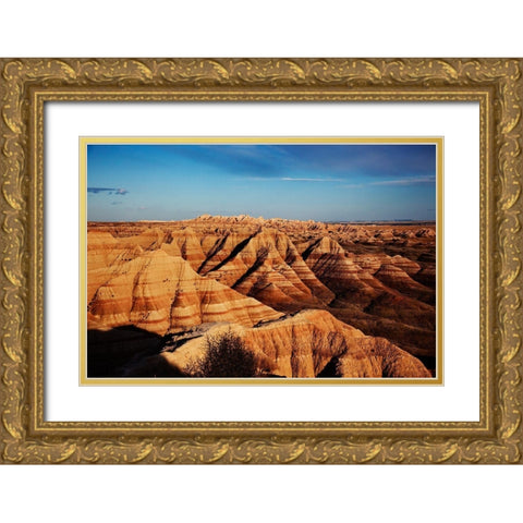 Badlands National Park-in southwest South Dakota-United States Gold Ornate Wood Framed Art Print with Double Matting by Highsmith, Carol
