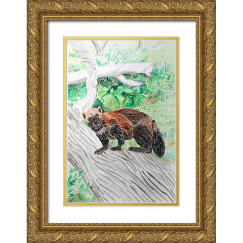 Wolverine Watch Gold Ornate Wood Framed Art Print with Double Matting by Derr, Wynn