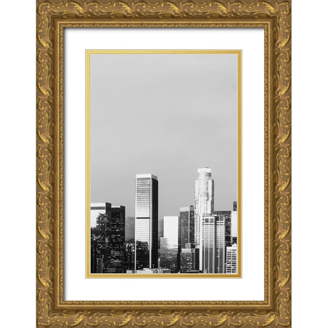 Skyline view of Los Angeles-California Gold Ornate Wood Framed Art Print with Double Matting by Highsmith, Carol