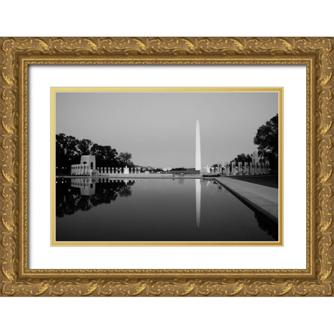 Washington Monument in the Pool at the National Mall Gold Ornate Wood Framed Art Print with Double Matting by Highsmith, Carol