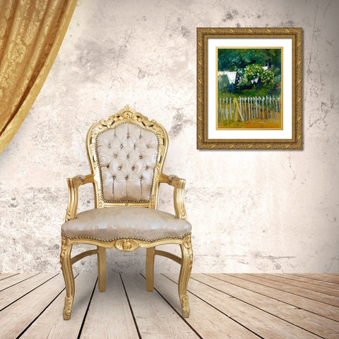 Laundry in the garden in Kandern Gold Ornate Wood Framed Art Print with Double Matting by Macke, August