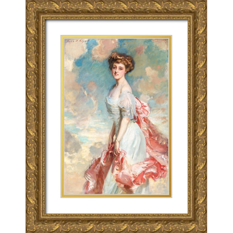 Miss Grace Woodhouse in White Gold Ornate Wood Framed Art Print with Double Matting by Sargent, John Singer