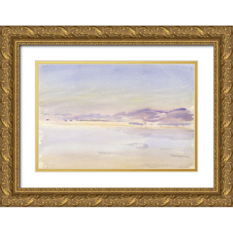 Sunset at Sea Gold Ornate Wood Framed Art Print with Double Matting by Sargent, John Singer