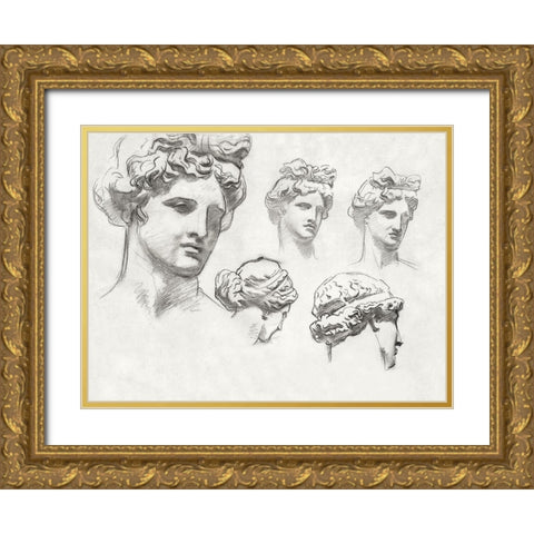 Studies for Apollo and the Muses Gold Ornate Wood Framed Art Print with Double Matting by Sargent, John Singer