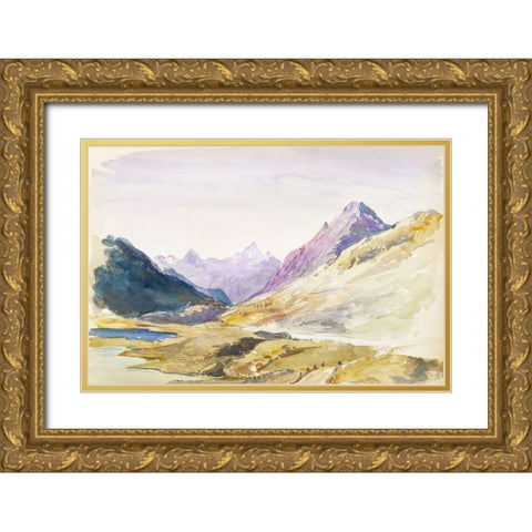 Switzerland Gold Ornate Wood Framed Art Print with Double Matting by Sargent, John Singer