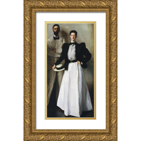 Mr. and Mrs. I. N. Phelps Stokes Gold Ornate Wood Framed Art Print with Double Matting by Sargent, John Singer