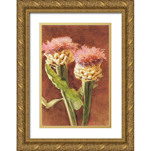 Thistle Gold Ornate Wood Framed Art Print with Double Matting by Sargent, John Singer