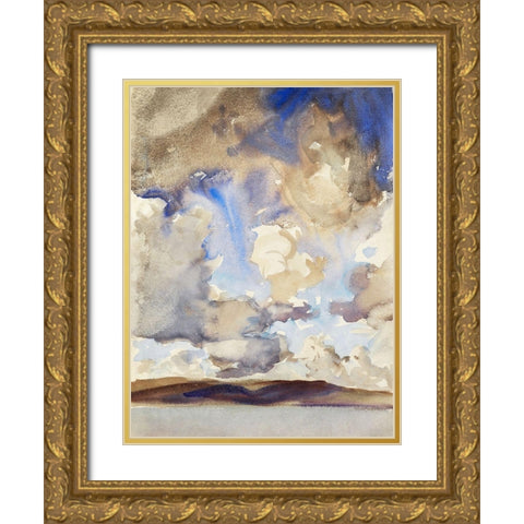Clouds Gold Ornate Wood Framed Art Print with Double Matting by Sargent, John Singer