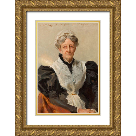 Mary Eliza Mead Gold Ornate Wood Framed Art Print with Double Matting by Sargent, John Singer