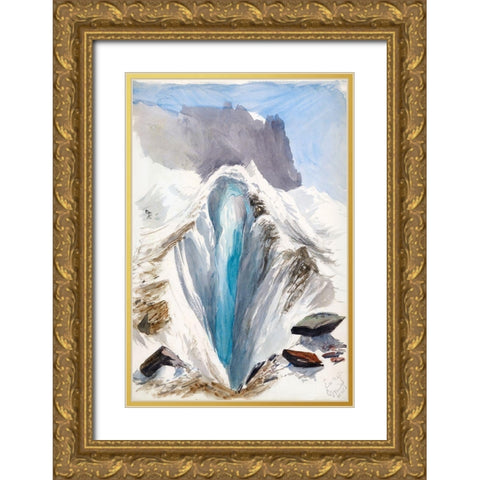 Eismeer-Grindelwald Gold Ornate Wood Framed Art Print with Double Matting by Sargent, John Singer