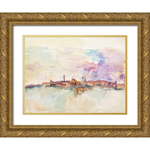 Siena Gold Ornate Wood Framed Art Print with Double Matting by Sargent, John Singer