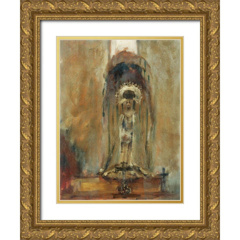 A Spanish Madonna Gold Ornate Wood Framed Art Print with Double Matting by Sargent, John Singer