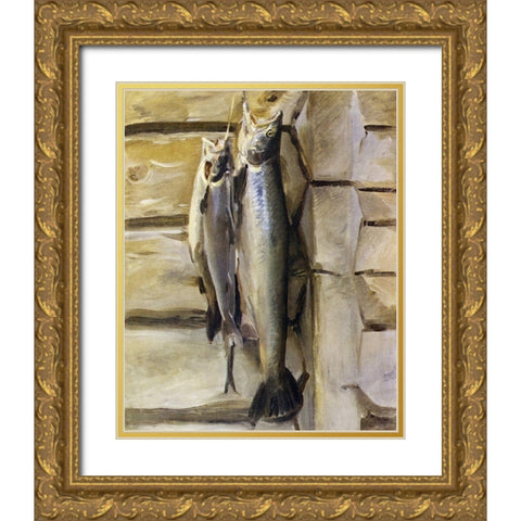 Angling in British Art Through Five Centuries Gold Ornate Wood Framed Art Print with Double Matting by Sargent, John Singer