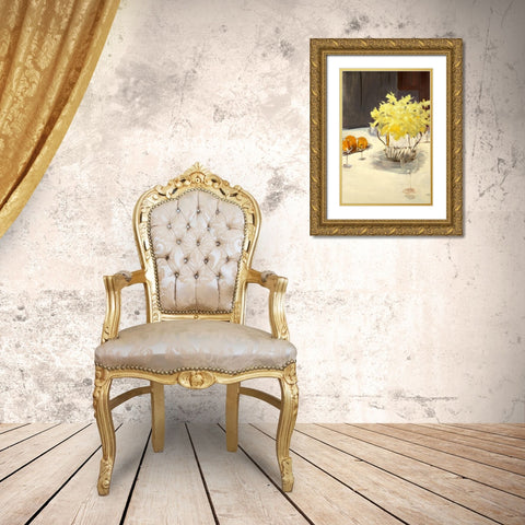 Still Life with Daffodils Gold Ornate Wood Framed Art Print with Double Matting by Sargent, John Singer