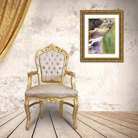 Rushing Water Gold Ornate Wood Framed Art Print with Double Matting by Sargent, John Singer