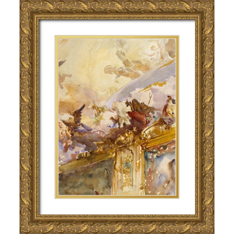 Tiepolo Ceiling-Milan Gold Ornate Wood Framed Art Print with Double Matting by Sargent, John Singer