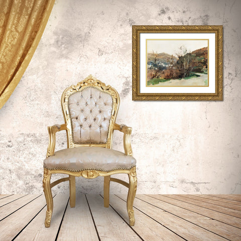 Spanish Landscape Gold Ornate Wood Framed Art Print with Double Matting by Sargent, John Singer