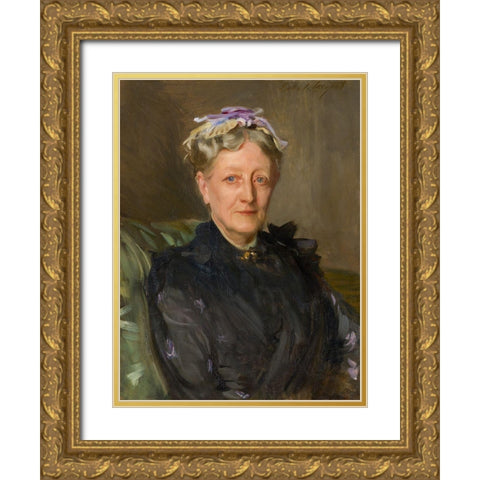 Mary Eliza Mead Gold Ornate Wood Framed Art Print with Double Matting by Sargent, John Singer