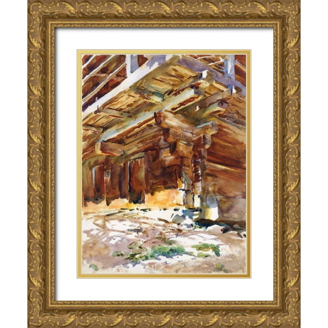 Abries Gold Ornate Wood Framed Art Print with Double Matting by Sargent, John Singer