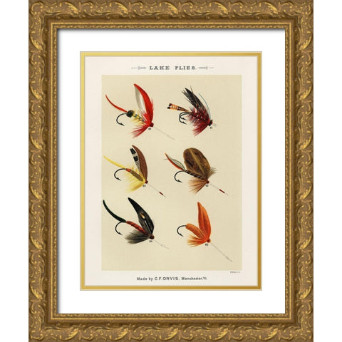Lake Fishing Flies VI from Favorite Flies and Their Histories Gold Ornate Wood Framed Art Print with Double Matting by Marbury, Mary Orvis