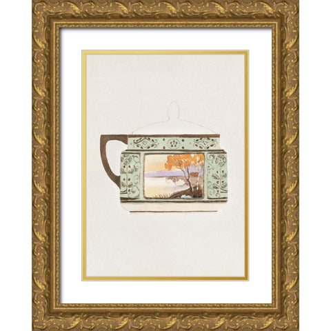 Design for a Noritake Sugar Bowl VI Gold Ornate Wood Framed Art Print with Double Matting by Noritake Designs