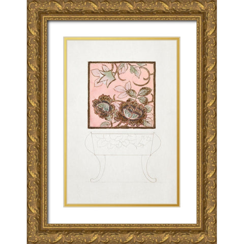 Design for a Noritake Side Table Gold Ornate Wood Framed Art Print with Double Matting by Noritake Designs