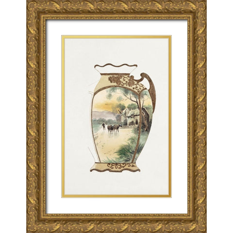 Design for a Noritake Jug IV Gold Ornate Wood Framed Art Print with Double Matting by Noritake Designs