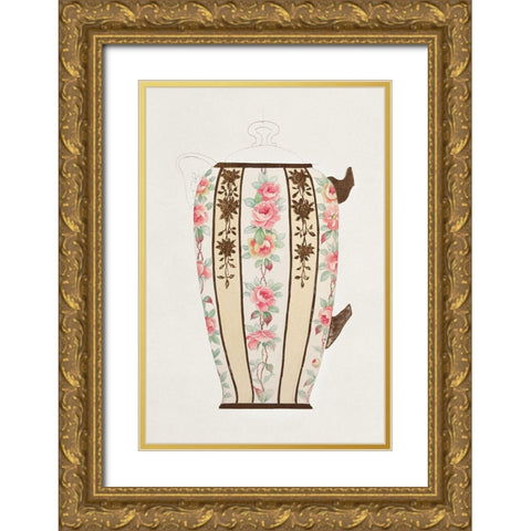 Design for a Noritake Milk Pitcher Gold Ornate Wood Framed Art Print with Double Matting by Noritake Designs