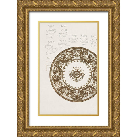 Design for a Noritake Plate XIII Gold Ornate Wood Framed Art Print with Double Matting by Noritake Designs
