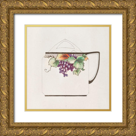 Design for a Noritake Teacup III Gold Ornate Wood Framed Art Print with Double Matting by Noritake Designs