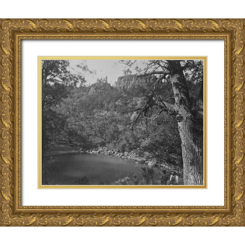 View on Apache Lake-Sierra Blanca Range-Arizona Gold Ornate Wood Framed Art Print with Double Matting by OSullivan, Timothy H