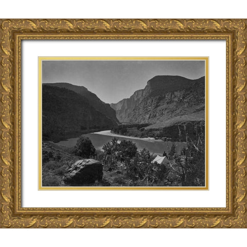 The gate of Lodore Gold Ornate Wood Framed Art Print with Double Matting by OSullivan, Timothy H