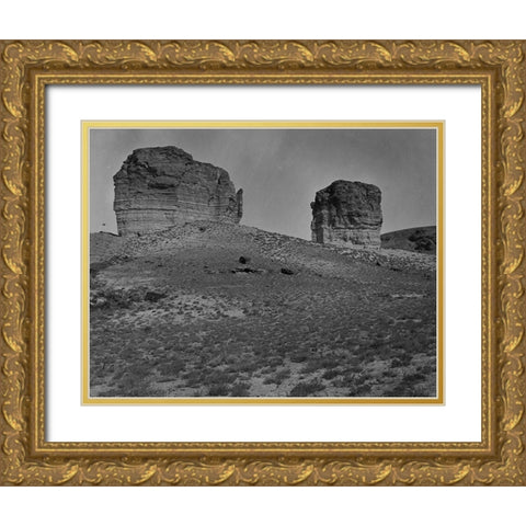 Buttes near Green River City-Wyoming Gold Ornate Wood Framed Art Print with Double Matting by OSullivan, Timothy H