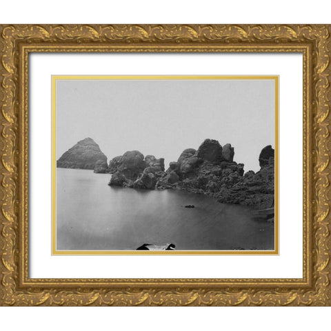 Pyramid and domes-Pyramid Lake-Nevada Gold Ornate Wood Framed Art Print with Double Matting by OSullivan, Timothy H