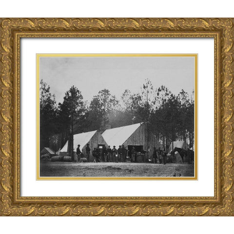 Commissary Department-Head-Quarters-Army of the Potomac Gold Ornate Wood Framed Art Print with Double Matting by OSullivan, Timothy H