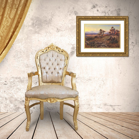 The Stranglers Gold Ornate Wood Framed Art Print with Double Matting by Russell, Charles Marion