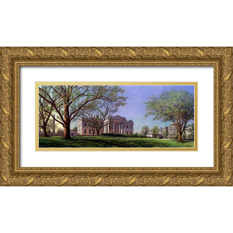 Washington Chronicle IV Gold Ornate Wood Framed Art Print with Double Matting by Wang, John Z.
