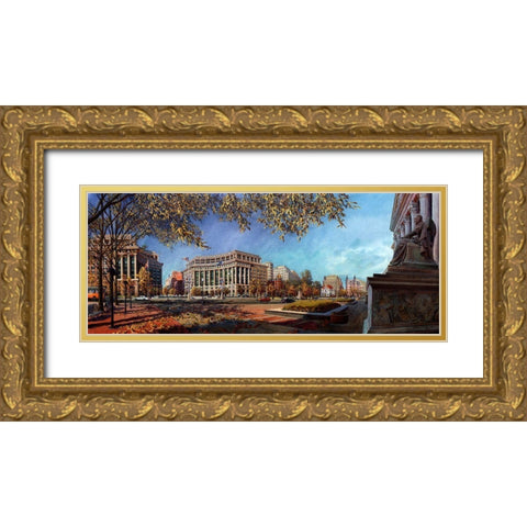Washington Chronicle VIII Gold Ornate Wood Framed Art Print with Double Matting by Wang, John Z.