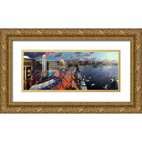 Washington Chronicle IX Gold Ornate Wood Framed Art Print with Double Matting by Wang, John Z.